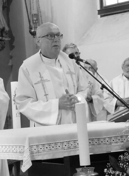 Gospod Alojz Bek ob darovanju maše ob njegovem osebnem 70-letnem jubileju junija letos